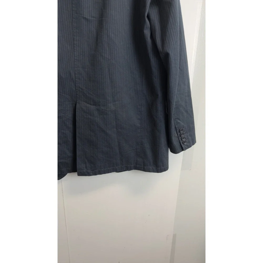 Gap‎ Mens Navy Blue Pinstripe Cotton Blazer Sport Coat Jacket XL Unstructured